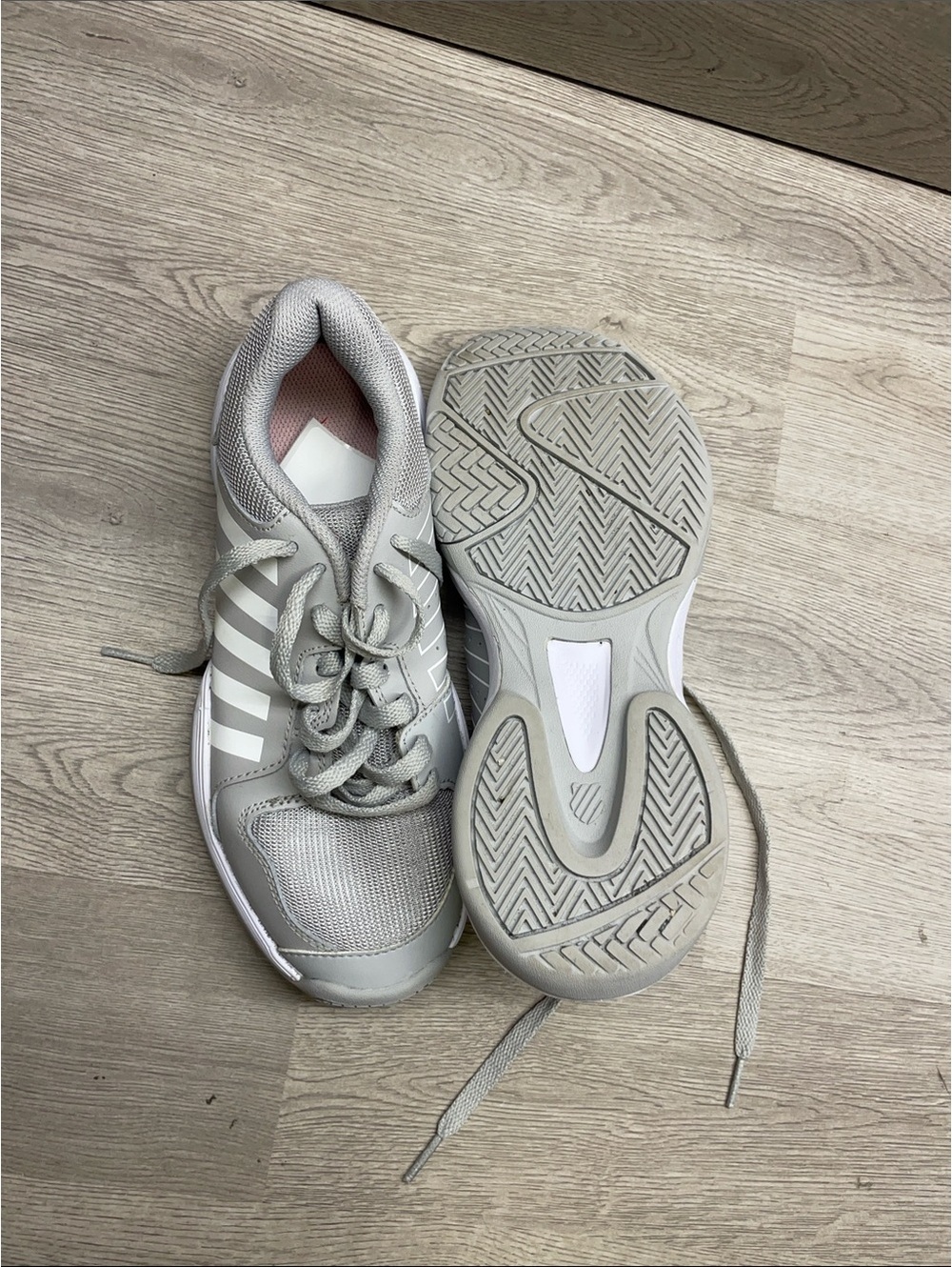 Light Gray Athletic Sneakers with Pink Lining #22